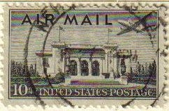 Z VENDIDO USA 1947 Scott C34 Sello Air Mail Pan American Union Building Washington usado